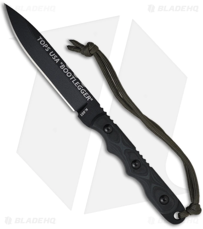 TOPS Knives Ranger Bootlegger Fixed Blade Knife (5" Black Plain) RBL-01 1 TOPS Knives Ranger Bootlegger Fixed Blade Knife (5" Black Plain) RBL-01